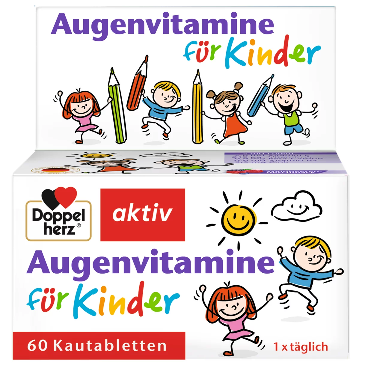 Illustration of the product packaging Doppelherz aktiv  Eye vitamins  front view